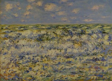  Claude Pintura - Olas rompiendo Claude Monet